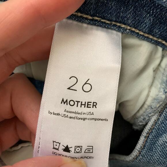 Mother The Fly Cut Stunner Ankle Fray In Night On A Shiny White Vespa Women’s 26 - Picture 14 of 16